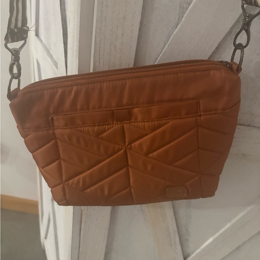 Lug Quilted Brown Crossbody Bag